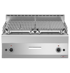 Grill pierre de lave, 1/1 module, grille en fonte "double face"
