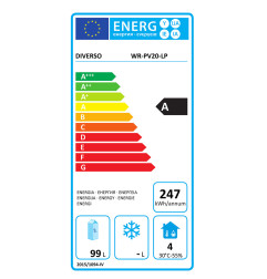Frigo ventilé, 200 litres - blanc