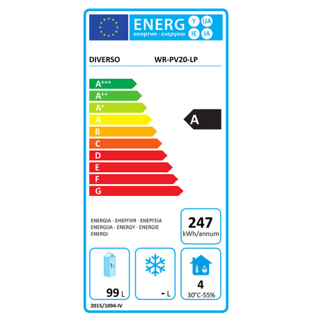 Frigo ventilé, 200 litres - blanc