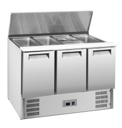 Saladette avec couvercle 4xGN1/1-150 mm + reserve 3 pt.GN 1/1