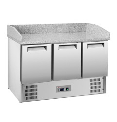 Table pizzas frigorifique 3 portes GN1/1, top en granit