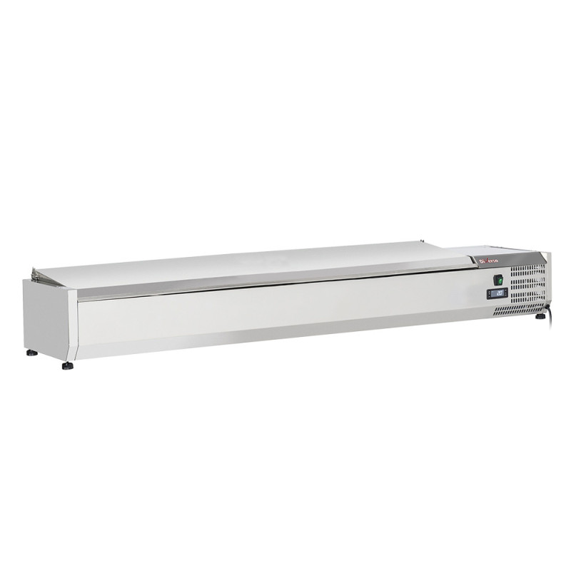 Structure réfrigérée 8x GN1/4 - 150 mm, avec couvercle inox Structure réfrigérée 8x GN1/4 - 150 mm, avec couvercle inox