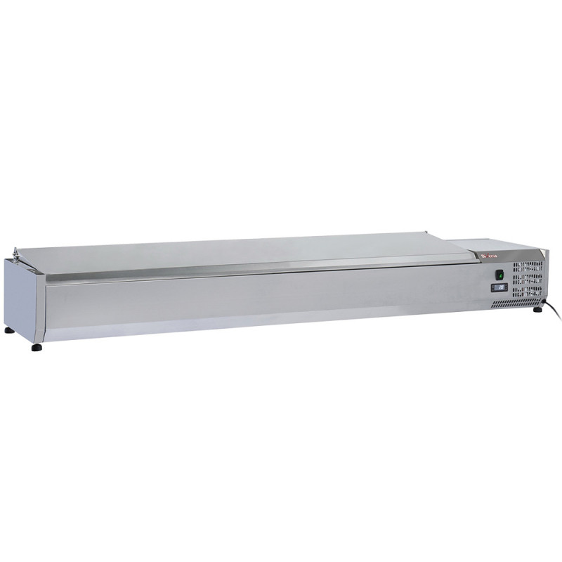Structure réfrigérée 9x GN1/3-150 mm, avec couvercle inox Structure réfrigérée 9x GN1/3-150 mm, avec couvercle inox