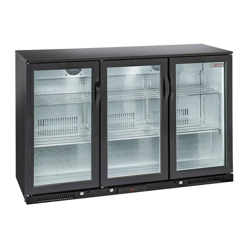 Refroidisseur de bouteilles "arrière bar" ventilé, 3 portes vitrées battantes Refroidisseur de bouteilles "arrière bar" ventilé, 3 portes vitrées battantes