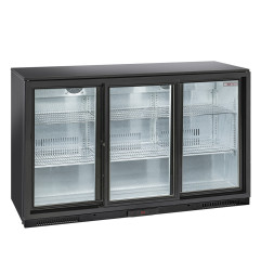 Refroidisseur de bouteilles "arrière bar" ventilé, 3 portes  vitrées coulissantes