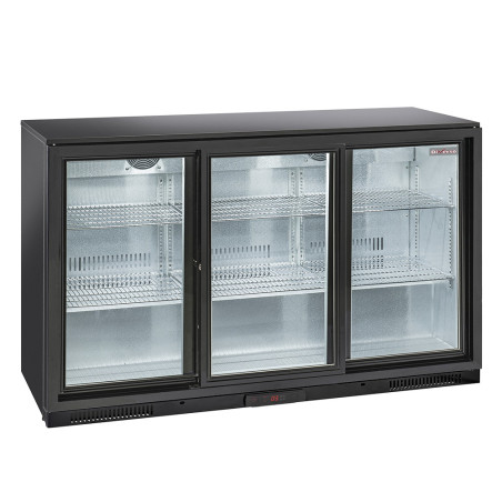 Refroidisseur de bouteilles "arrière bar" ventilé, 3 portes  vitrées coulissantes