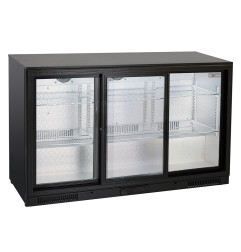 Refroidisseur de bouteilles ventilé, 3 portes vitrées coulissantes