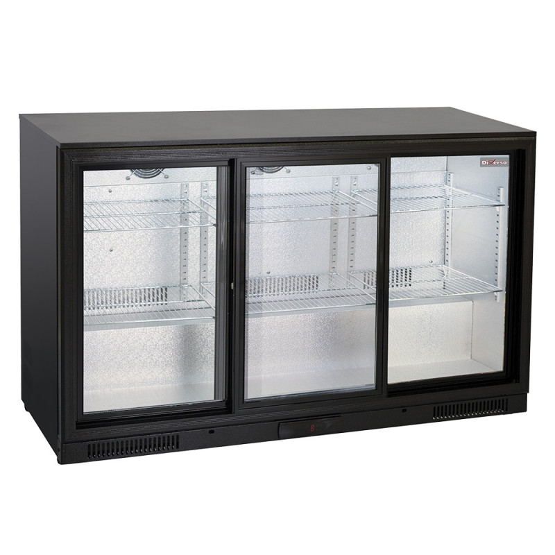 Refroidisseur de bouteilles ventilé, 3 portes vitrées coulissantes Refroidisseur de bouteilles ventilé, 3 portes vitrées coulissantes