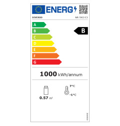 Refroidisseur de bouteilles ventilé, 3 portes vitrées coulissantes
