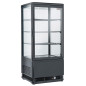 Vitrine de table ventilée, 4 faces vitrées, 4 niveaux, 80 litres - "Noire" Vitrine de table ventilée, 4 faces vitrées, 4 niveaux, 80 litres - "Noire"