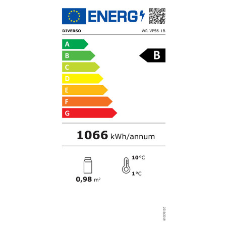 Vitrine Frigo verticale, 1 porte, 615 litres  - NOIRE