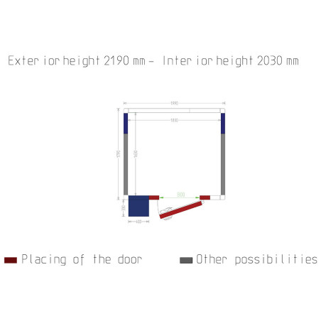 Chambre ISO 80 avec groupe, dim.int. 1830 x 1630 x h2030mm (6,06m³)