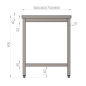 TABLE DE TRAVAIL INOX 700 (1800X700H900) TABLE DE TRAVAIL INOX 700 (1800X700H900)