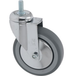 ROULETTE PIVOTANTE A TIGE FILETE M12 DIAM 125 mm (sans frein)