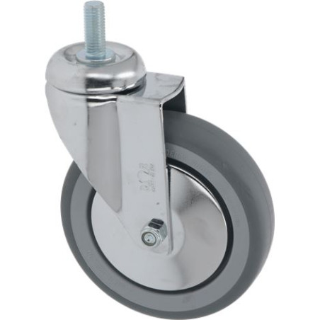 ROULETTE PIVOTANTE A TIGE FILETE M12 DIAM 125 mm (sans frein)