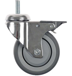 ROULETTE PIVOTANTE A TIGE FILETE M12 DIAM 100 mm (avec frein)