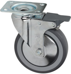 ROULETTE PIVOTANTE A PATINE 95x70 mm DIAM 125 mm (avec frein)