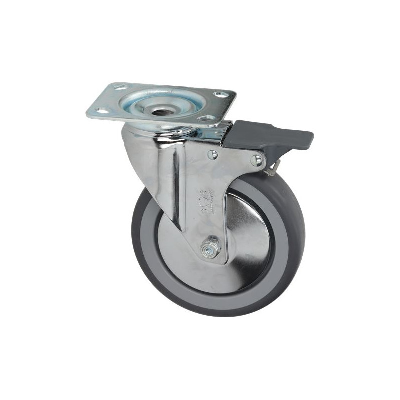 ROULETTE PIVOTANTE A PATINE 95x70 mm DIAM 125 mm (avec frein) ROULETTE PIVOTANTE A PATINE 95x70 mm DIAM 125 mm (avec frein)
