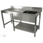 Plonge ENTREE LAVE VAISSELLE A CAPOT 1200x700xH880mm + vide ordure Plonge ENTREE LAVE VAISSELLE A CAPOT 1200x700xH880mm + vide ordure