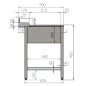 Plonge ENTREE LAVE VAISSELLE A CAPOT 1200x700xH880mm + vide ordure Plonge ENTREE LAVE VAISSELLE A CAPOT 1200x700xH880mm + vide ordure