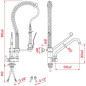 Douchette complète hauteur 600mm commande à levier long et robinet col de cygne Douchette complète hauteur 600mm commande à levier long et robinet col de cygne