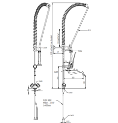Douchette professionnelle grande cuisine MONOLIGHT BI-MITIGEUR (+280)
