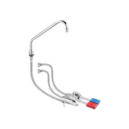 Kit robinet, pédale et flexible (eau chaude et froide)