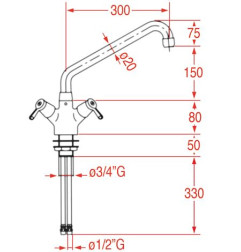 Robinet MELANGEUR MONOTROU KLARCO STYL 301 mm