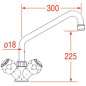 Robinet standard haut professionnel H225 L300 mm Robinet standard haut professionnel H225 L300 mm