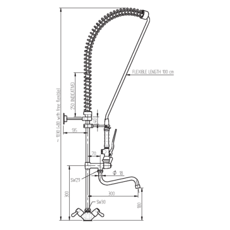 Douchette professionnelle grande cuisine MONOLIGHT BI-MITIGEUR (+300) - OFFRE SPECIALE
