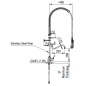 Douchette professionnelle grande cuisine KLARCO MONO-MITIGEUR (+300) 3S.5001.19N.P7 Douchette professionnelle grande cuisine KLARCO MONO-MITIGEUR (+300) 3S.5001.19N.P7